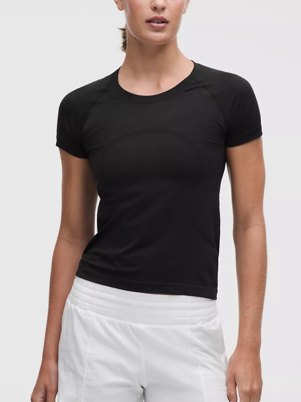 Lululemon Swiftly Tech Cropped Black Short-Sleeve Crew Tee Size 8